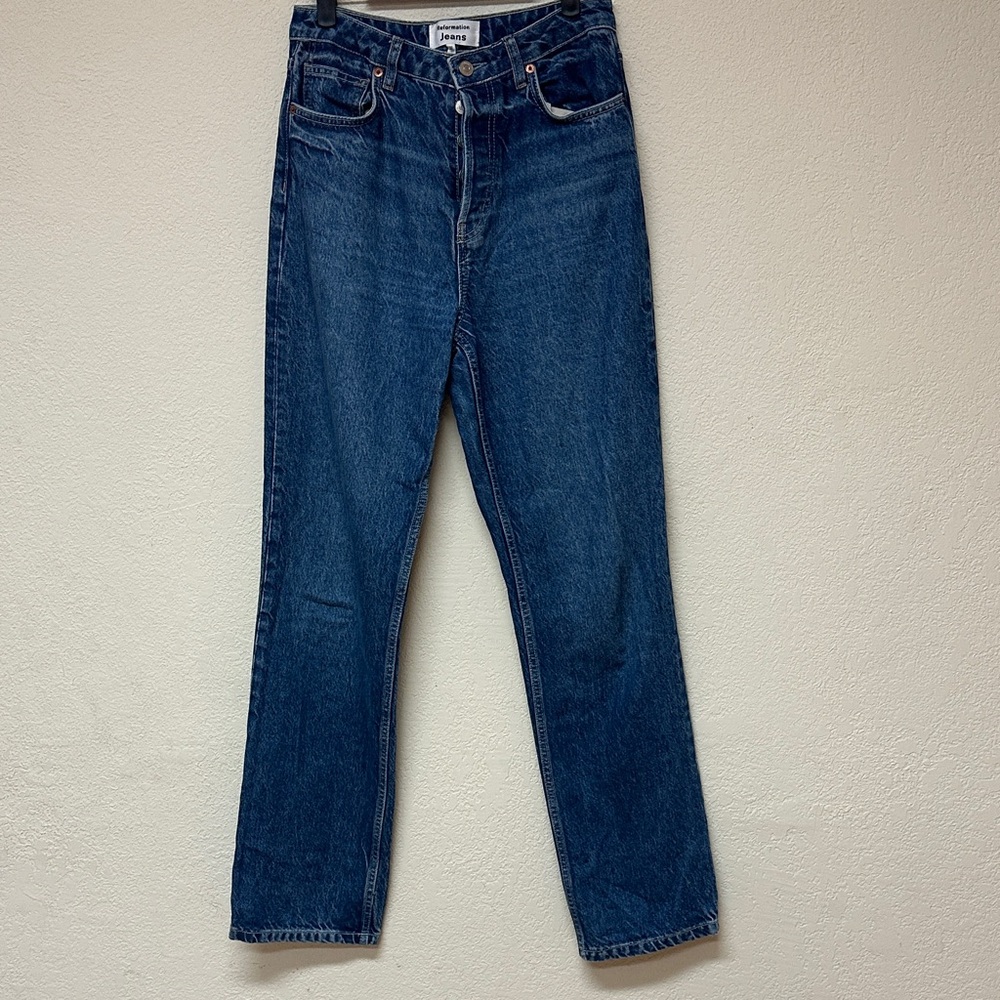 27 tall Reformation Straight-Leg Jeans in Dark Indigo